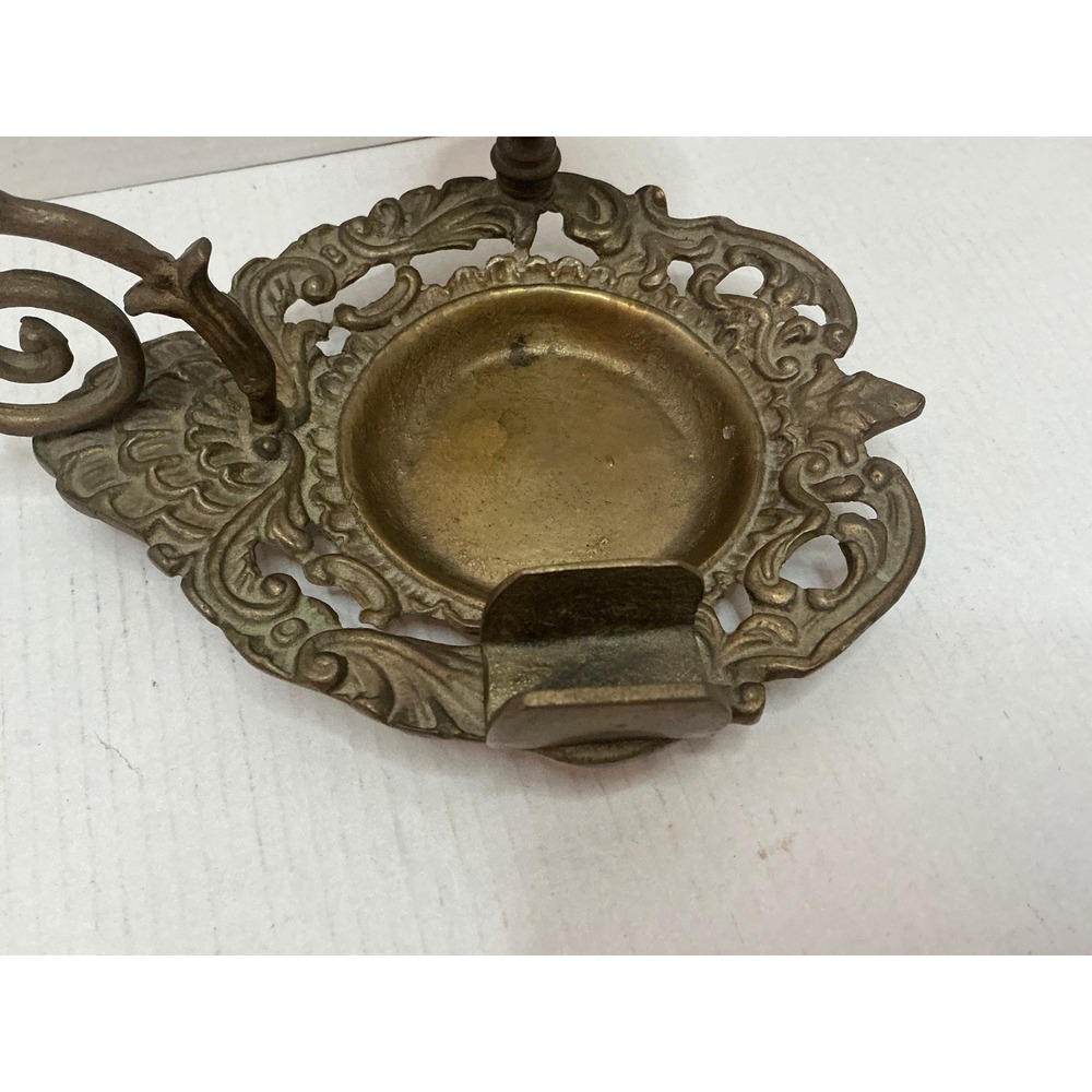 Vintage Brass Chamberstick Candle Holder Ornate Scroll Filigree Gold - Picture 11 of 15